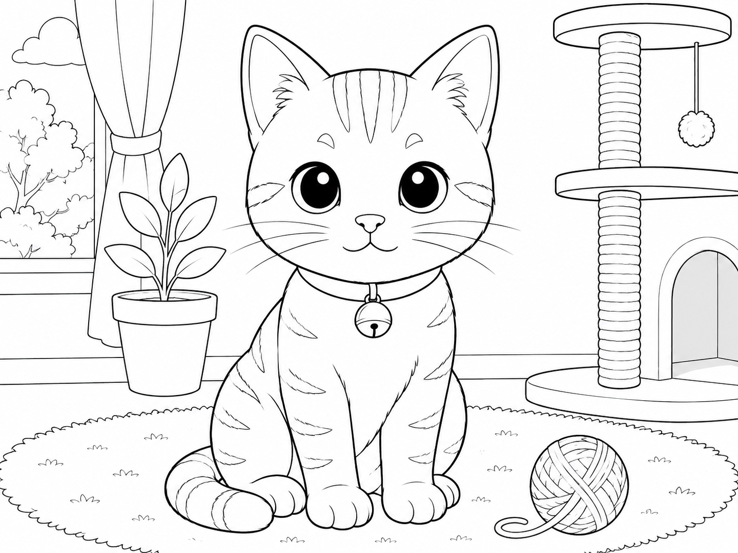 고양이 색칠공부 도안